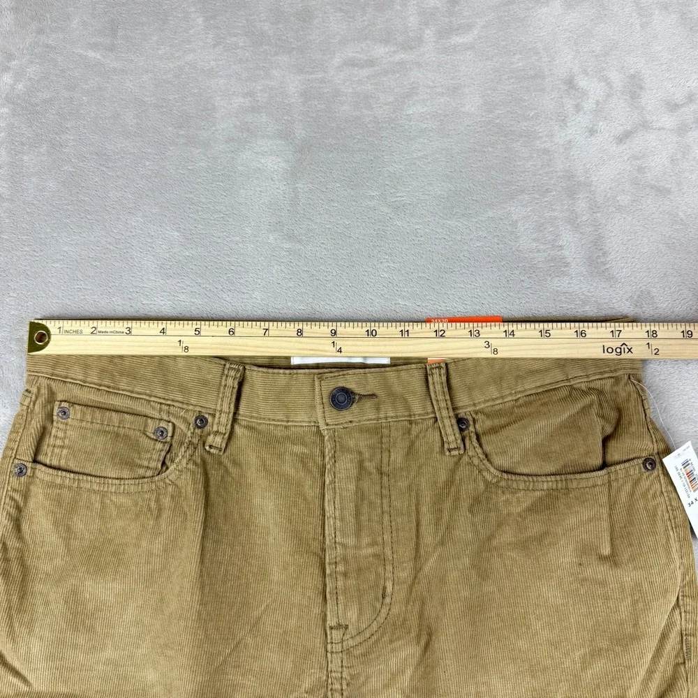 Old Navy Pants Men 35x30(29.75) Tan Brown Slim Built in Flex Corduroy Winter NWT